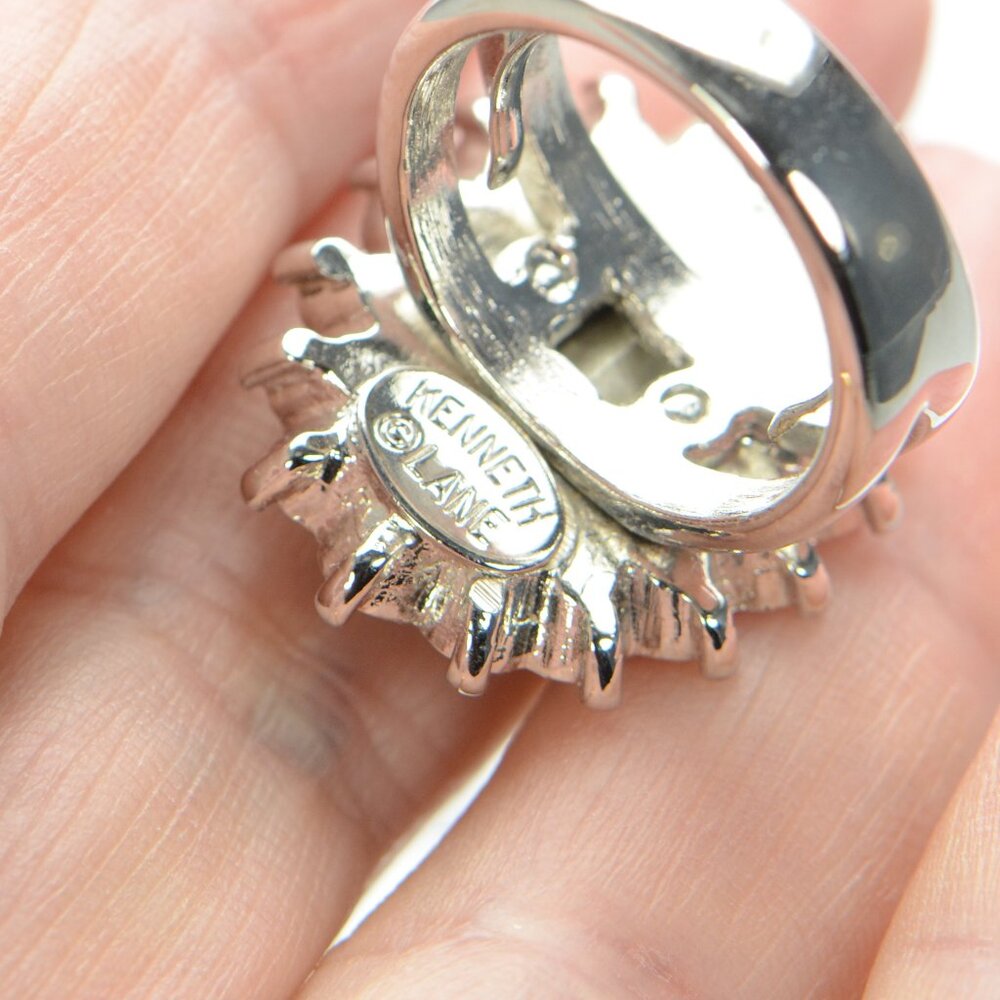 Kenneth Jay Lane Kjl Crystal Cocktail Ring - image 5